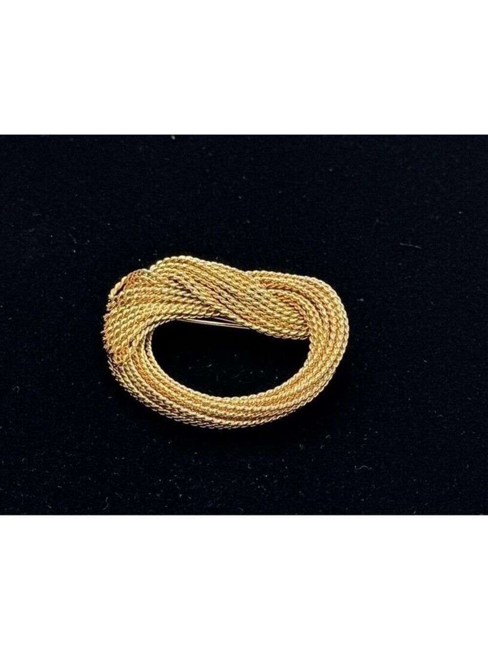 Napier Large Vintage 1960’s Twisted Rope Gold Tone Knot Pin Brooch Signed